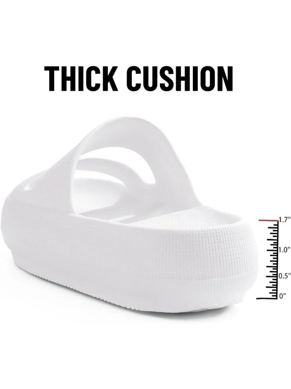 Women's White Summer Lightweight Orthopedic Slide Soft Recovery Slip on Sandals